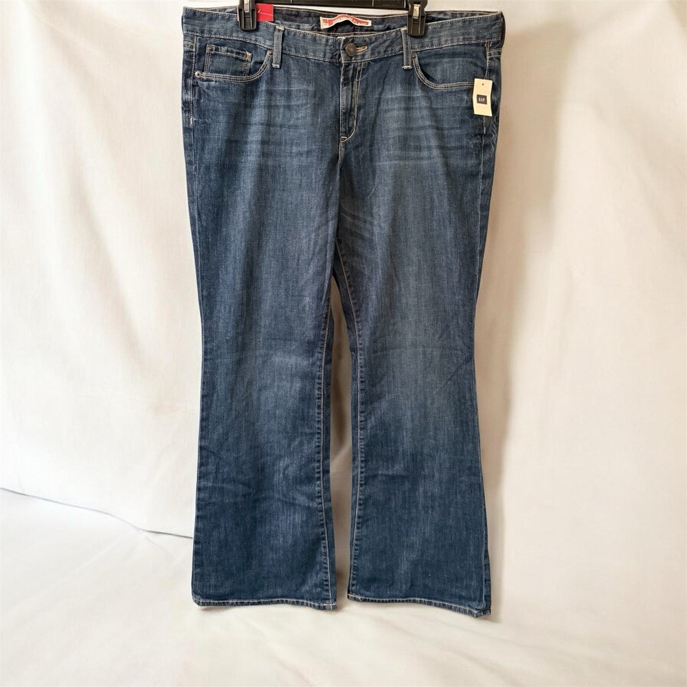 Gap Premium Flare Jeans Size 16 Regular Blue Wash Vintage 2009 SUM 09 Y2K Style